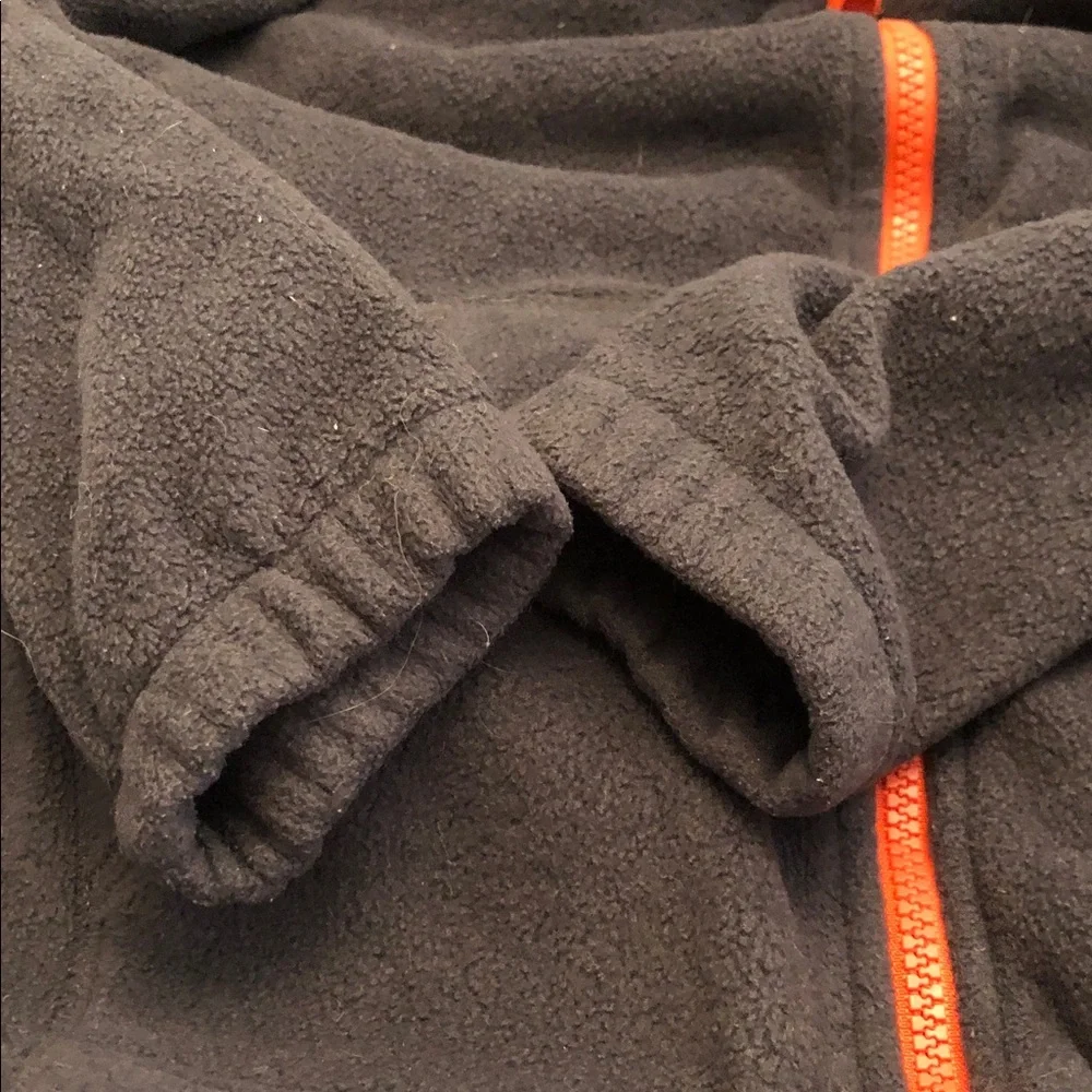 Kids The Children's Place Charcoal grey Fleece Jacket with Orange Zipper